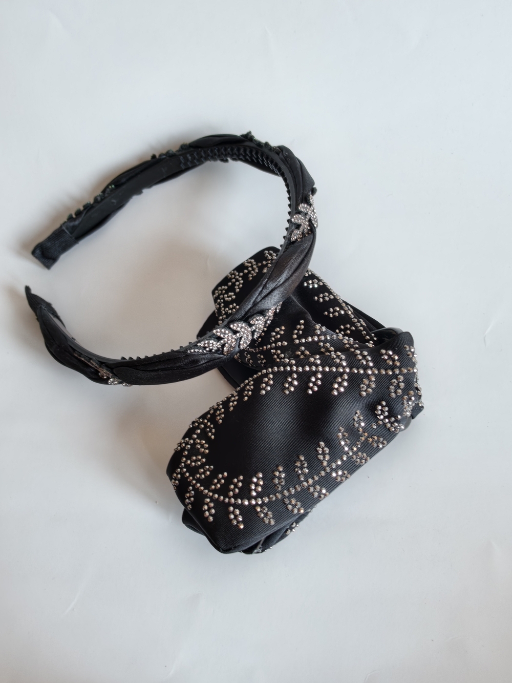 Crystal Leaf Embellished Headband and Claw Clip 2PC set
